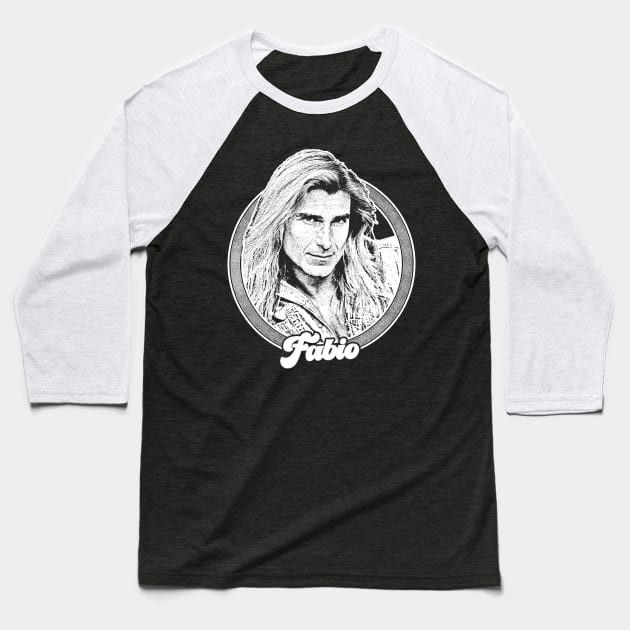 Fabio Lanzoni / Retro Style Fan Design Baseball T-Shirt by DankFutura